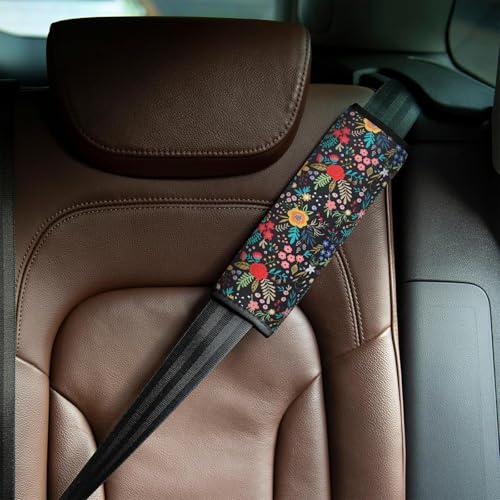 Image of YR Seat Belt Cover for Kids, Soft Comfort Seat Belt Cushion for Children, Cute Cartoon Pattern Car Seat Belt Pads Cover for Girls and Boys, 1 Pack (Garden Picnic)