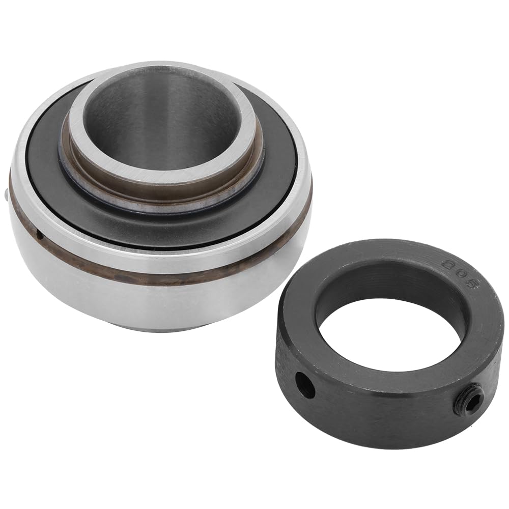 [2-Pack] HC205 - Insert Bearing - 0.984 in Bore - 2.047 in Outer Diameter - 1.748 in Width - 0.591 in Outer Ring Width, Set Screw Locking, Eccentric Collar