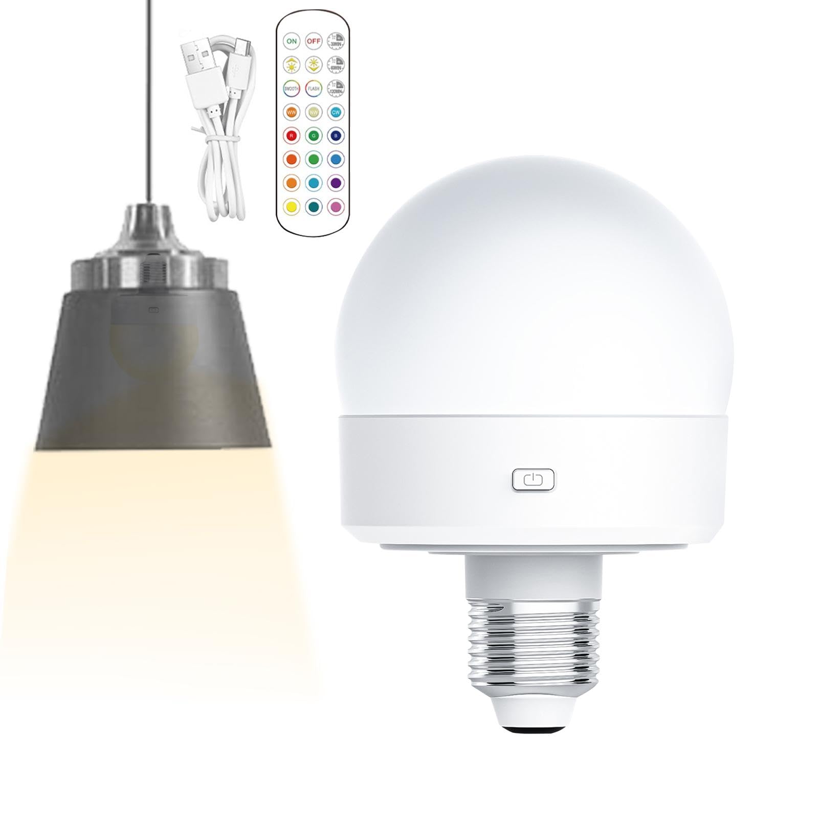 Rechargeable Light Bulb - LED Bulbs | LED Rechargeable Bulbs | Battery-Operated Light Bulbs Wireless Rechargeable Light Bulbs Rechargeable Light Bulbs with Remote Dimmable Rechargeable Bulb
