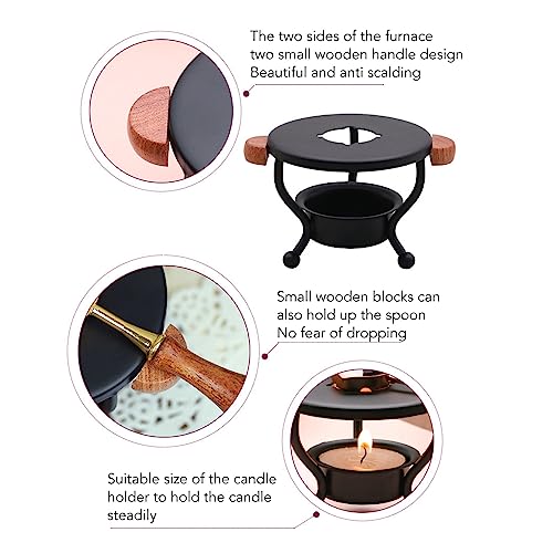 Aquecedor de lacre de cera, suporte de colher vintage seguro, kit de vedação de cera, ferramenta de