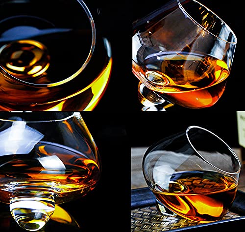 DinQ 368 g Whisky Red Wine Swing Glass, vidro inflável sem fecho, vidro de cristal giratório antider