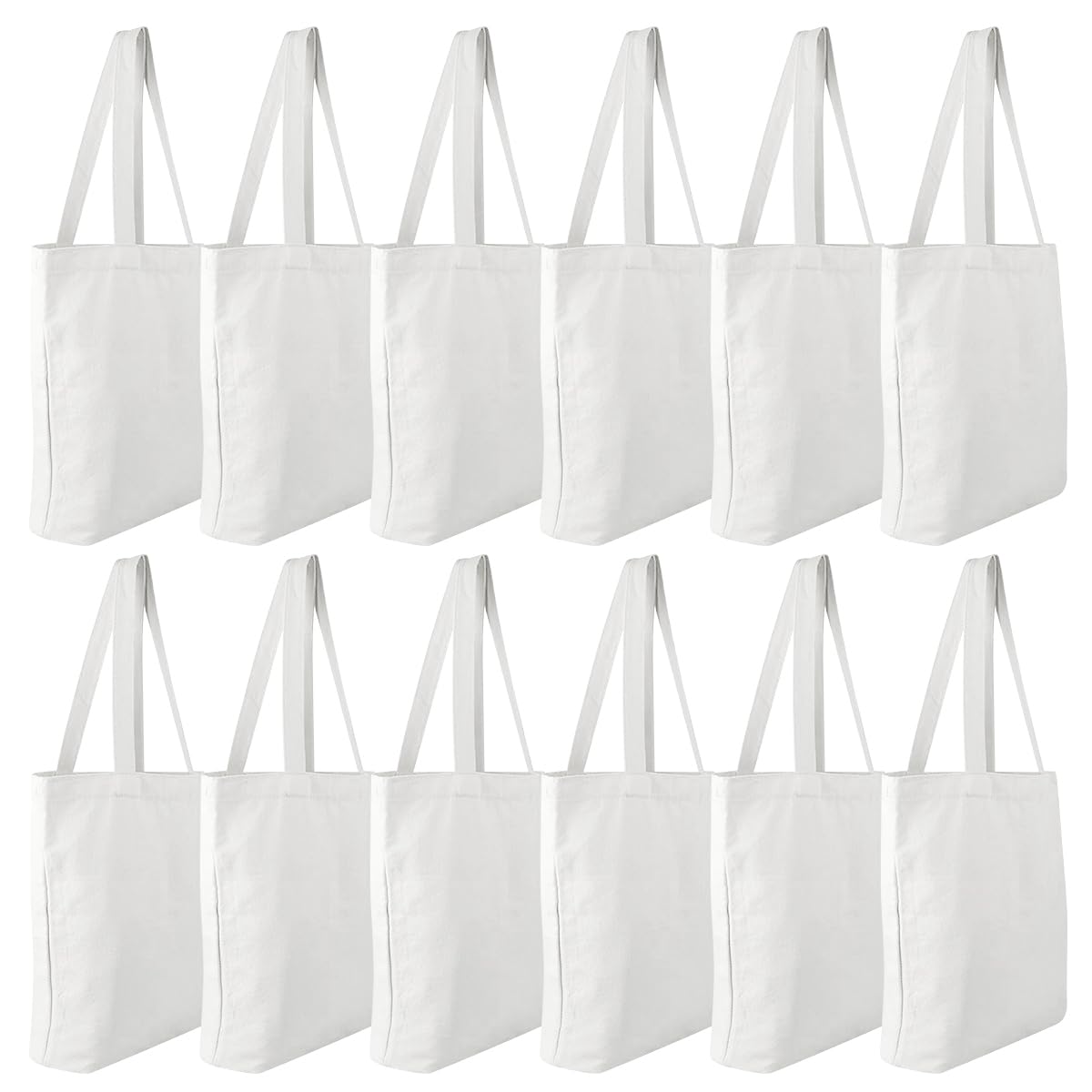 - Faylapa 6 Pcs Canvas Tote Bags,Heavy Duty and Strong Easter Hunter Bag Shopping Grocery Bag Blank Cotton Bags for Decorating Christmas Crafts DIY,Painting (White, 13.6"x 15.3")