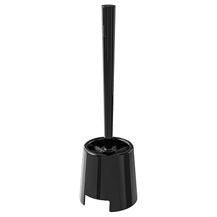 Toilet Brush with Holder, Black, Height: 36.5 cm (14 3/8 