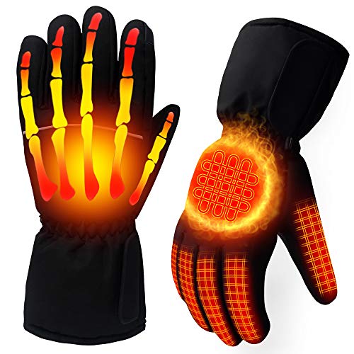 IEights Rechargeable Electric Battery Heated Gloves for Men&Women,Outdoor Indoor Battery Powered Hand Warmer,Novelty Thermal Gloves for Hiking Skiing Cycling&Hunting (Black, No Battery Included)