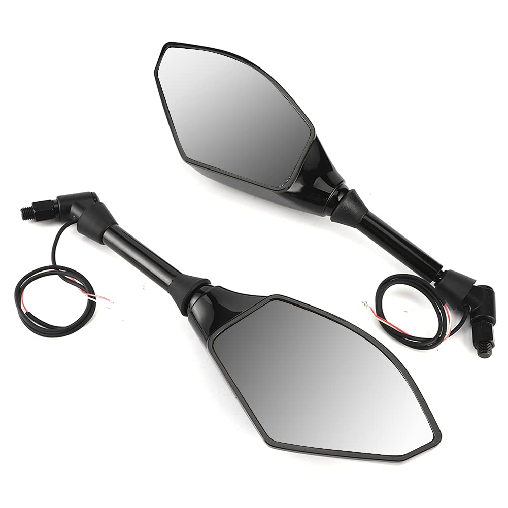 Motocyklowe kierunkowskazy LED Boczne lusterka wsteczne Para pasuje do Hondy - Montaż lusterka wstecznego z gwintem 10 mm 0,4 cala do motocykli Rowery i pojazdy elektryczne - (Czarny)