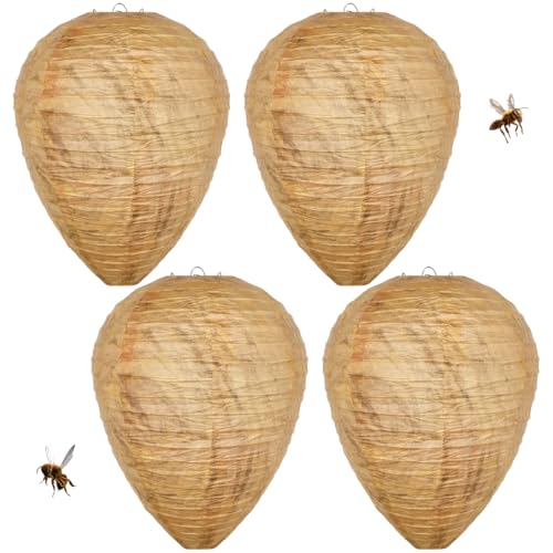 4pcs Nido de Avispas Señuelo, Avispas Eliminar Exterior, Trampas Avispas Exterior, Nido de Avispa, Atrapa Avispas Exterior para la Casa y el Jardín al Aire Libre Piscina