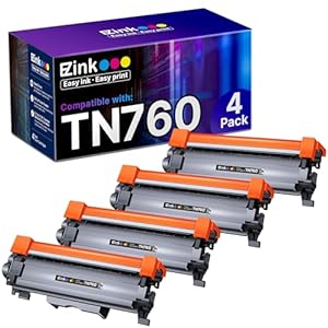 E-Z Ink Cartuchos de tóner compatibles TN760 de repuesto para Brother TN-760 TN730 TN-730 para usar con HL-L2350DW HL-L2395DW HL-L2390DW HL-L2370DW MFC-L2750DW MFC-L2710DW DCP-L2550DW (negro, paquete