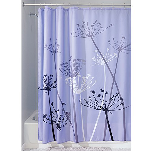 iDesign Thistle Fabric Shower Curtain for Master, Guest, Kids', College Dorm Bathroom, 72