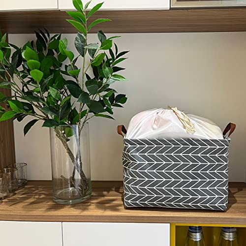 Image of CLOCOR 3-pack Rectangular Storage Bin,Collapsible Home Organization (Grey Arrow)
