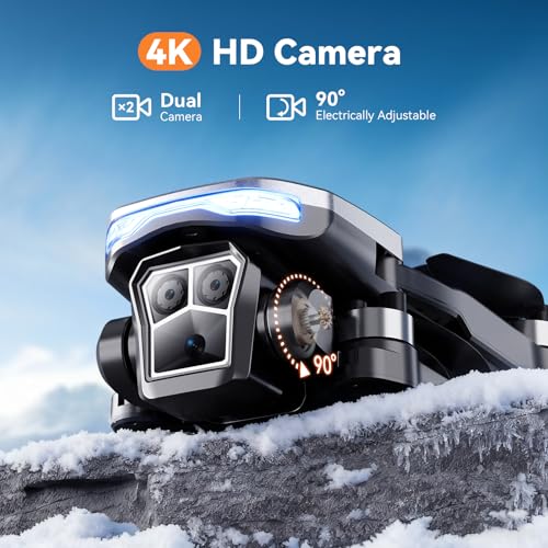 Drone with Camera - 4.5 inch LCD RC Screen and Brushless Motor Drone for Adults/Kids, Foldable 1080P HD RC quadcopter. Waypoint Fly, Altitude Hold, One Key Take Off/Landing, Gesture Selfie, 3D Flip, Long Flight Time - Image 4