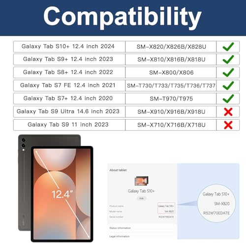 Image of BRAECN Case Galaxy Tab S10 Plus / S9 Plus / S9 FE+ / S8 Plus / S7 Plus / S7 FE | 12.4 inch Shockproof Heavy Duty Full Body Protective Cover with Hand Strap & Kickstand, Shoulder Strap, S Pen Holder Red