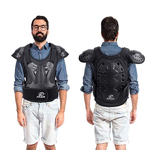 Adults Dirt Bike Body Chest Spine Protector Armor Vest for Skiing Riding Motor (L)