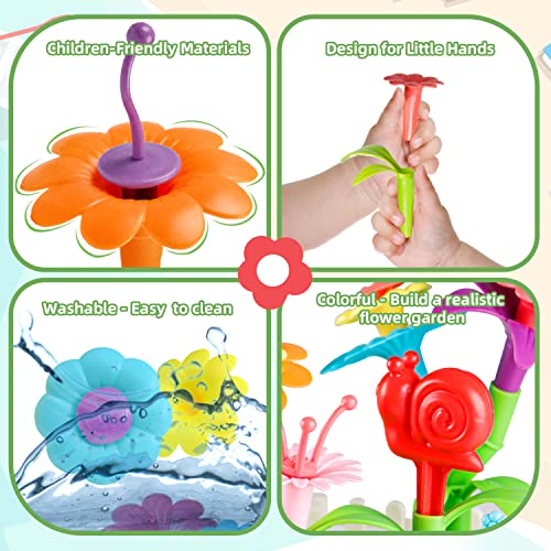 Flower Garden Building Toys For Toddler Girls - Stem Toys For 3 4 5 6 Year Old Kids Preschool Learning Activities, Educational Floral Gardening Stacking Toy Set, Birthday Gifts For Girls Age 3-6 #TOP3