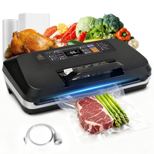 Aparato 12 en 1 con Doble Soldadura: Envasadora al Vacío Doméstica y Profesional para Alimentos de 95 kPa – Incluye Easy-Lock, Cortador de Film, Bandeja Desmontable para Conservación de Larga Duración Aparato 12 en 1 con Doble Soldadura: Envasadora al Vacío Doméstica y Profesional para Alimentos de 95 kPa – Incluye Easy-Lock, Cortador de Film, Bandeja Desmontable para Conservación de Larga Duración