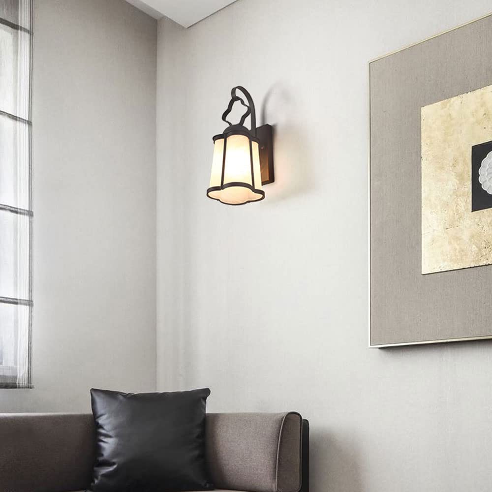 XANAYXWJ Lampada da Parete retrò Impermeabile Corpo Leggero in Ferro battuto per Esterni in Metallo E27 Magazzino Industriale Balcone Patio Porta Sconce Lanterna Apparecchio di Illuminazione per