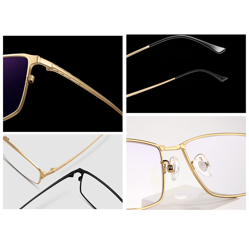 RICCIE Ultraligeras de Titanio para Hombres Gafas de presbicia, monturas Negocios de Resina asférica Lentes/Anti-radiación Gafas Lectura dioptrías +1,0 a +3,0,02,+2.75