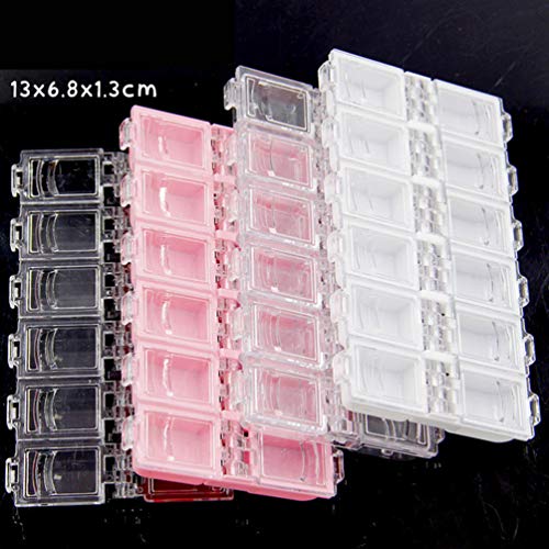 Image of ARTIBETTER 12-Compartment Jewelry Storage Box with Transparent Cover and Secure Closure Durable Compact Organizer for Small Accessories 4-Pack