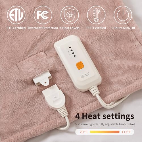 GOTCOZY Heated Blanket-Soft Plush Electric Blanket 50"X60"(Rose Dust) - image 4