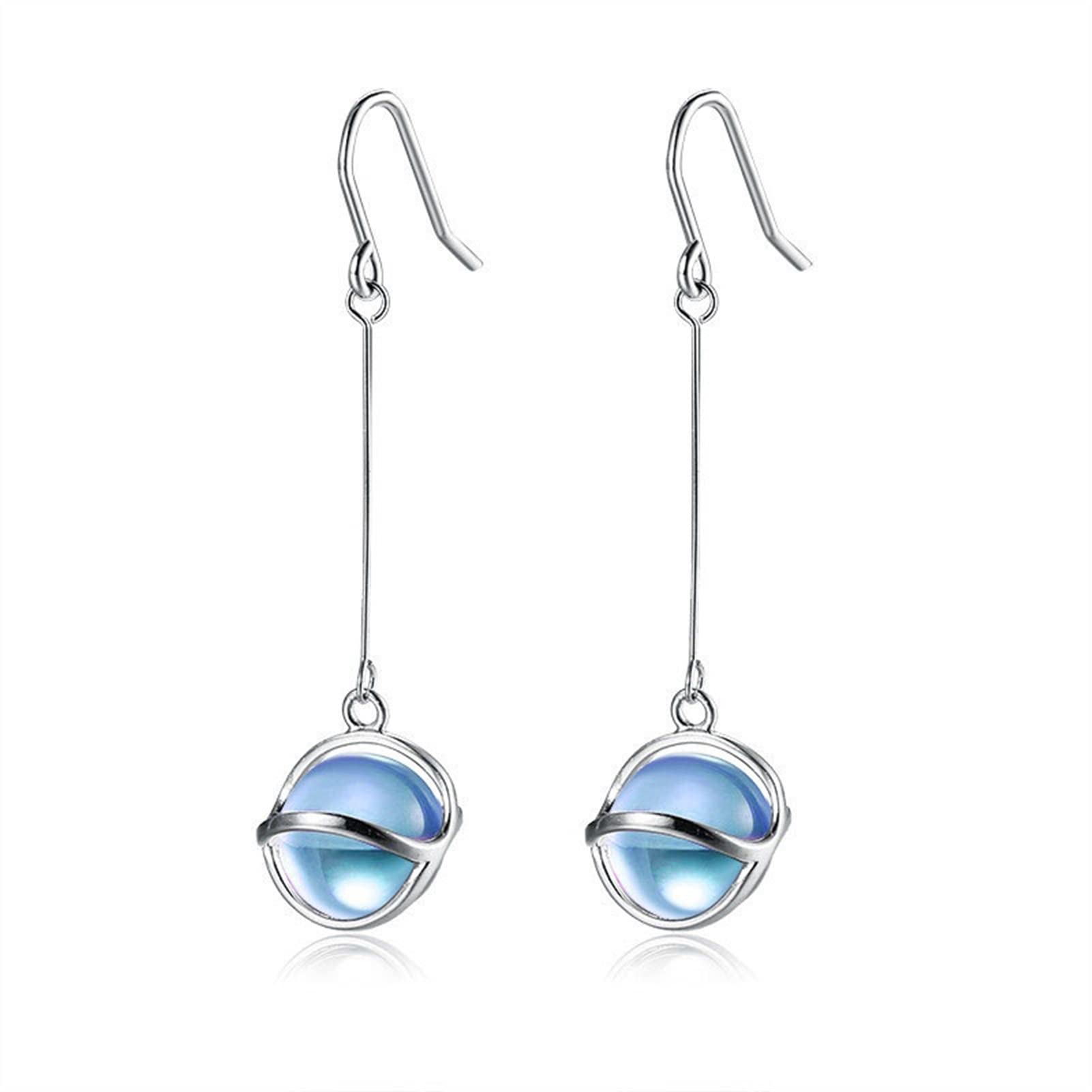 Boucles d'oreilles argent 925 perles en verre pour femme style tendance