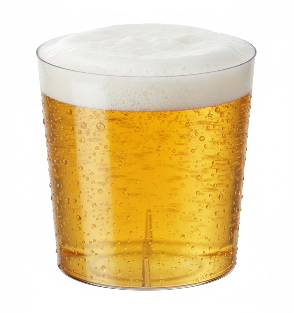 400 de Vasos Reutilizables 330 ml Media Pinta – Plástico PS Transparente – Resistentes y Apilables para Fiestas, Eventos y Cerveza