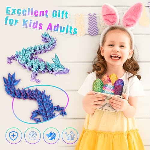 HIMS 6er Set 3D Gedrucktes Drachenei Geheimnisvolle Drachen Spielzeug, Überraschungs Drachenei mit Drache im Inneren, 3D Gedruckter Drache Easter Dracheneier