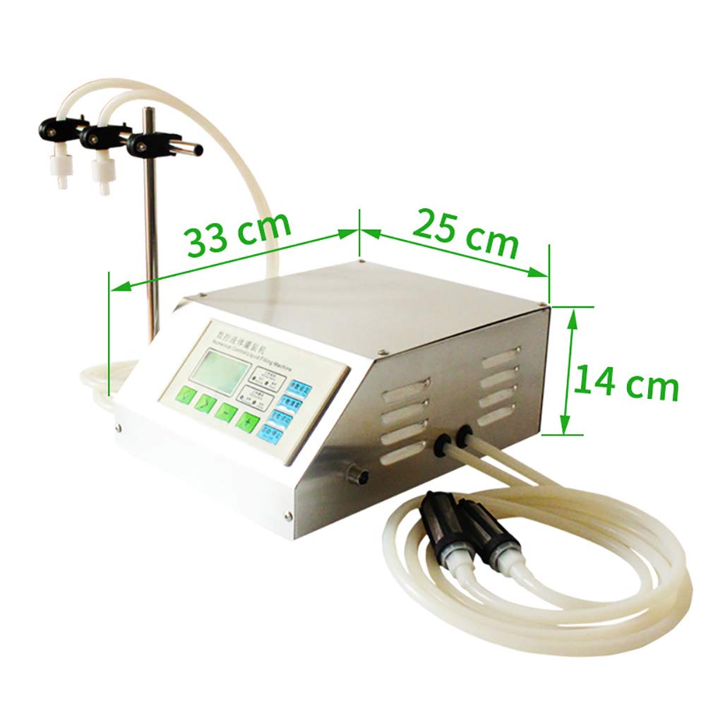 LeTkingok 110V QH-G11B Double Head CNC Liquid Quantitative Automatic Filling Machine 2x3.5L/MIN, for Liquor Milk Soy Sauce Ink