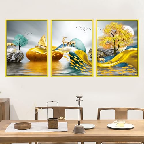 Autocollant mural feuille botanique Lot de 3 stickers vinyle 30x40 cm - 3