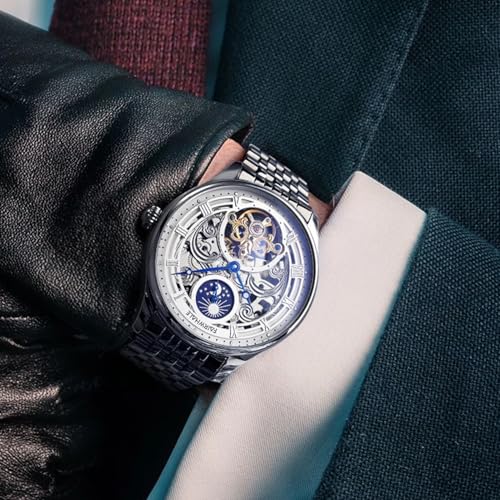 Image of WeCool Fairwhale Automatic Mechanical Watch for Men Luxury Skeleton Analog Men's Watch 50M Waterproof Luminous Unique Cool Wrist Watchs | Best Gift for Males
