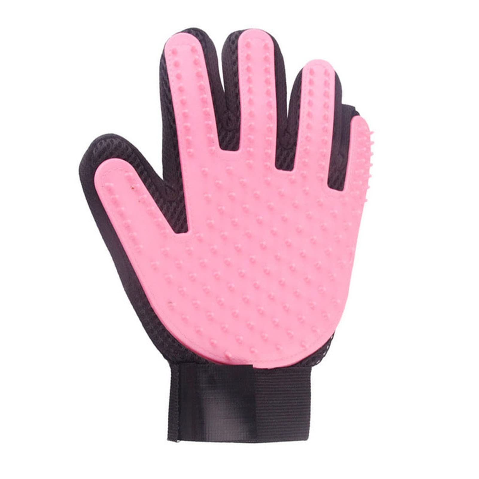 DUnLap Cleaning Gloves Silicone Dog Pet Grooming Glove Cats Brush Comb Deshedding Hair Gloves Dogs Bath Cleaning Supplies Animal Combs Eco Friendly Cleaning Gloves(Pink left hand)