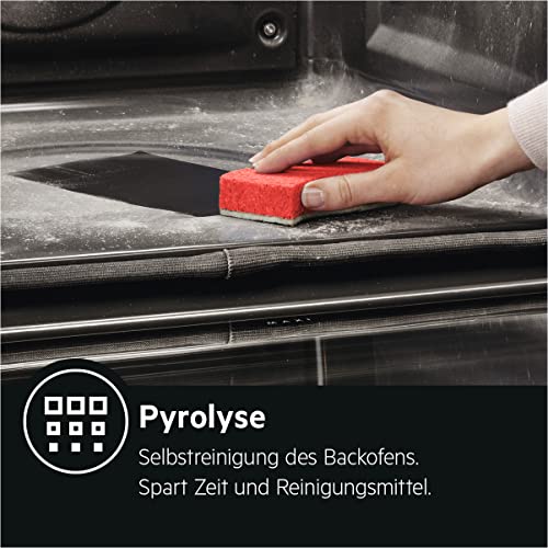 AEG BPS335061M Einbau-Backofen / Pyrolyse Selbstreinigung / Serie 6000 Ringheißluft: gleichmäßige Garergebnisse auf 3 Ebenen / 45 Automatikprogramme / LED-Touchdisplay / Schnellaufheizung / Edelstahl – Bild 4
