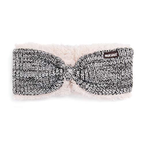 Muk Luks Women's Reversible Headband, Black, 1 Count (Pack of 1)