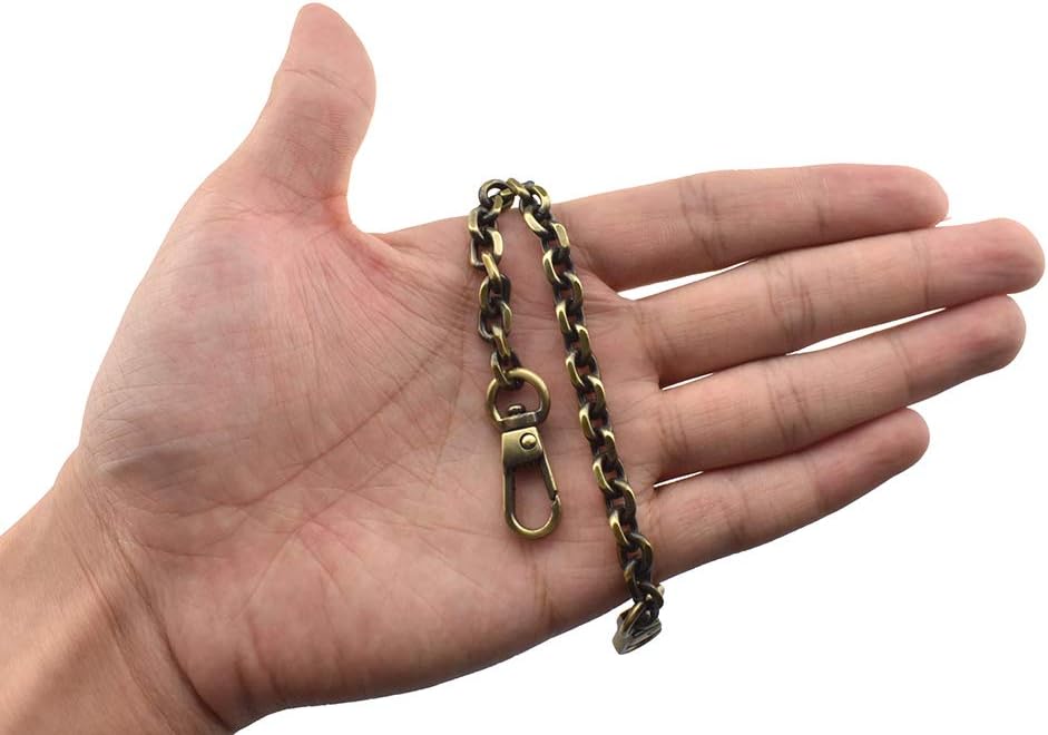 HAHIYO Mini Pochette Purse Chain Strap Thin Wide 6mm for LV Length 7.9 Inches Thick 2mm Shiny Bronze for Handbag Wallet Clutch Comfortable Flat Metal Strap 1 Pack