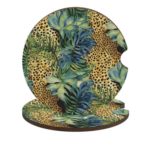 Portavasos para carro con diseño leopardo estampado, pack de 2 miniatura 1