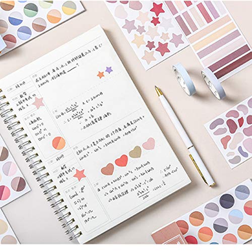24 Sheets Colorful Decorative Adhesive Sticker Scrapbooks Decorative Labels for Diary, Album Card Making DIY Arts and Crafts (24 Sheet Mixed Sticker-02)