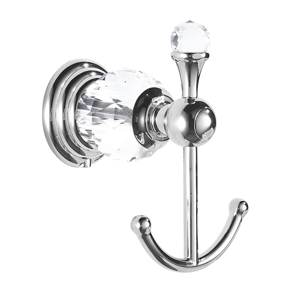 Knadgbft Silver Crystal Towel Hook, Robe Hooks, Bathroom Hand Towel Wall Hanger For Clothes Closet Wall Mounted Kitchen Easy Install