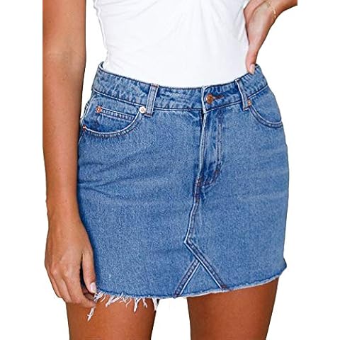 Justalwart Jean Skirt Women Denim Skirt (US 12-14) Cover
