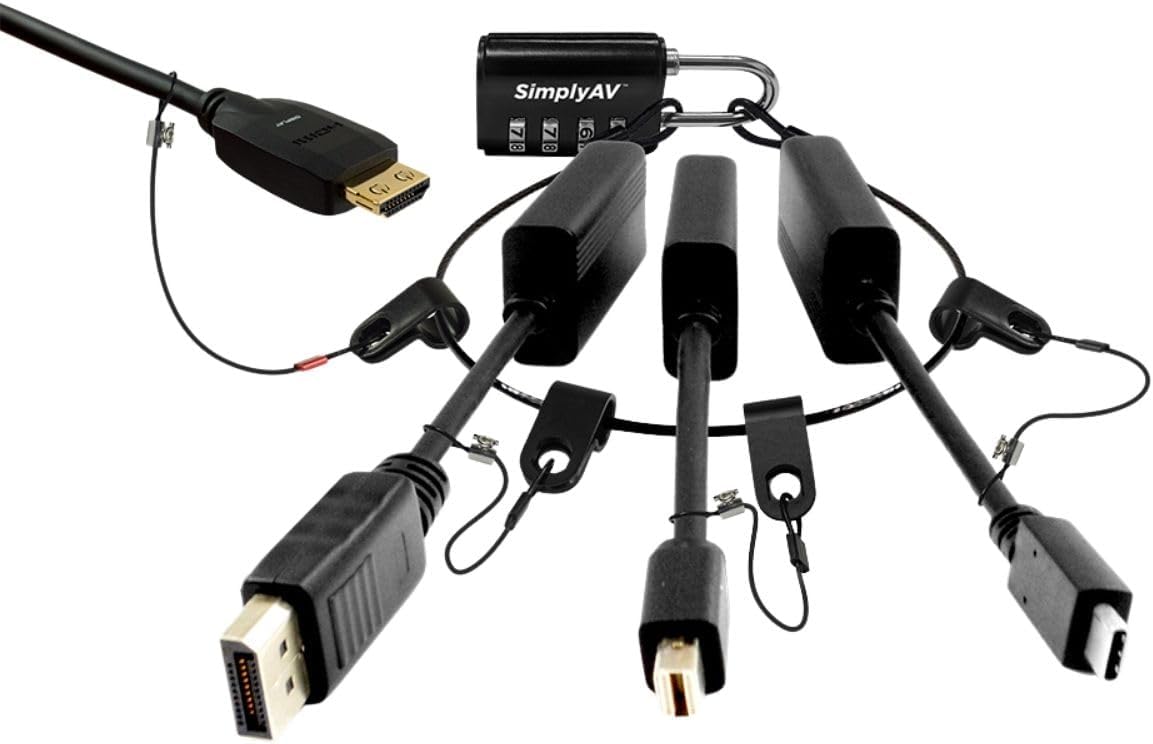 SimplyAV ProAV 8K Loaded Dongle Kit with DP1.4, MDP1.4, USB Type C, HDMI, and Dongle Ring - All-in-One Connectivity Solution - SAV-L002