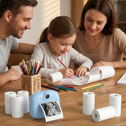 Image of VikriDA Non-Sticky Thermal Paper Roll 2.5 Inch (58mm) White for Mini Thermal Printers, Kids Camera & Billing - Set of 5Pcs