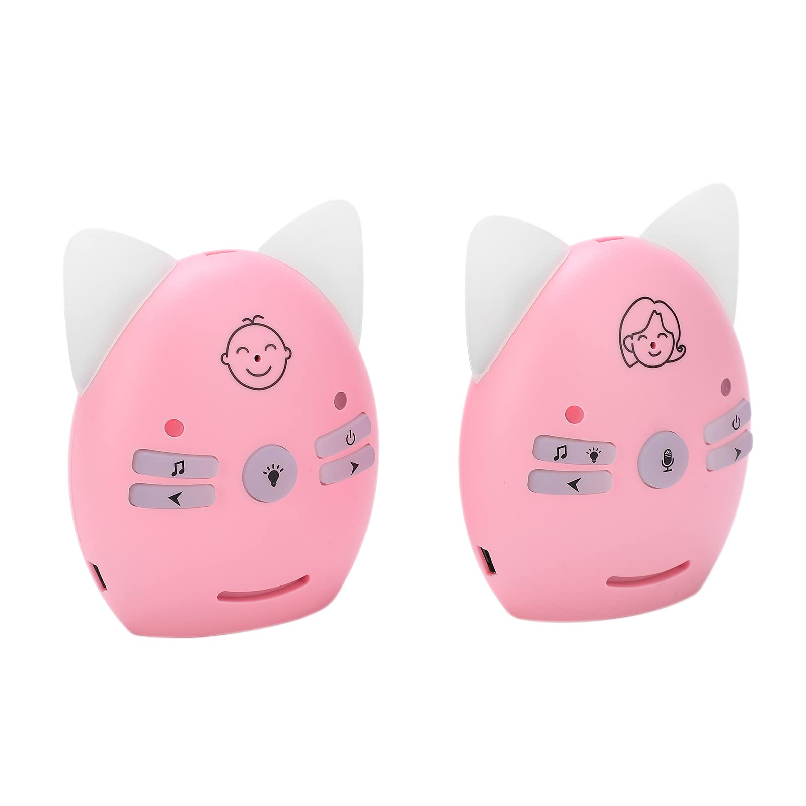 Babyphone Audio sans Fil, Design Dessin animé, avec Conversation Bidirectionnelle, Veilleuse Musicale, Portée de 300 M (Plug EU (100-240V AC))