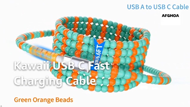 Image of USB C Cable Beaded 3FT USB to USB-C Fast Charging Cable for iPhone 17 17e 16e 16 15 for CarPlay Quick Charger Type C Charge Cord for Samsung S26 S25 FE S23 A16 A17 Pixle 10a 9a 8 for Moto G Girl Women