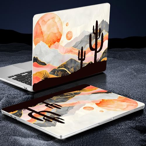Image of Mektron Case for 2025 MacBook Air 13-inch M4 Laptop A3240 with 13.6-inch Liquid Retina Display,Compatible with 2024 2022 M3 /M2 MacBook Air 13 inch Hard Shell Cover,Fit Model A3113 A2681，Sun & Cactus