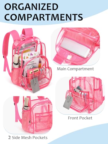 Image of Clear Backpack for School, Heavy Duty Transparent Bookbag