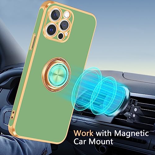 Coque iPhone 12 Pro avec anneau support magnétique silicone antichoc