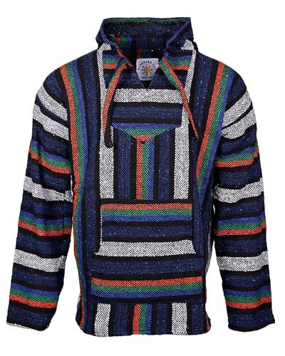 Sunshine Joy Unisex Longsleeve Pullover Hoodie Baja Sweater (US, Alpha, 3X-Large, Regular, Regular, Myan Night)