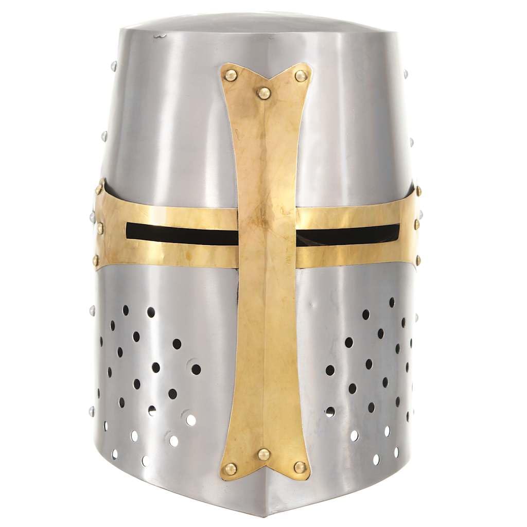 Genérico Réplica Casco de Caballero Cruzado Medieval Larp Acero Plateado,Arte y Ocio,Hobbies y Artes Creativas,Coleccionables,Armas coleccionables,Multicolor,2.24 kg,286206