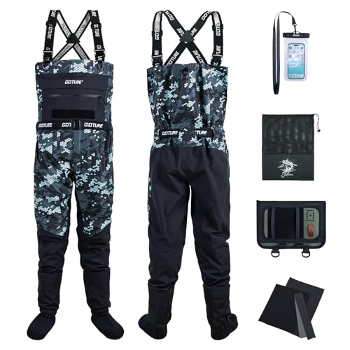Image of Goture 5-Layer Breathable Stocking Foot Waders & Waist Gear, 5 Sizes