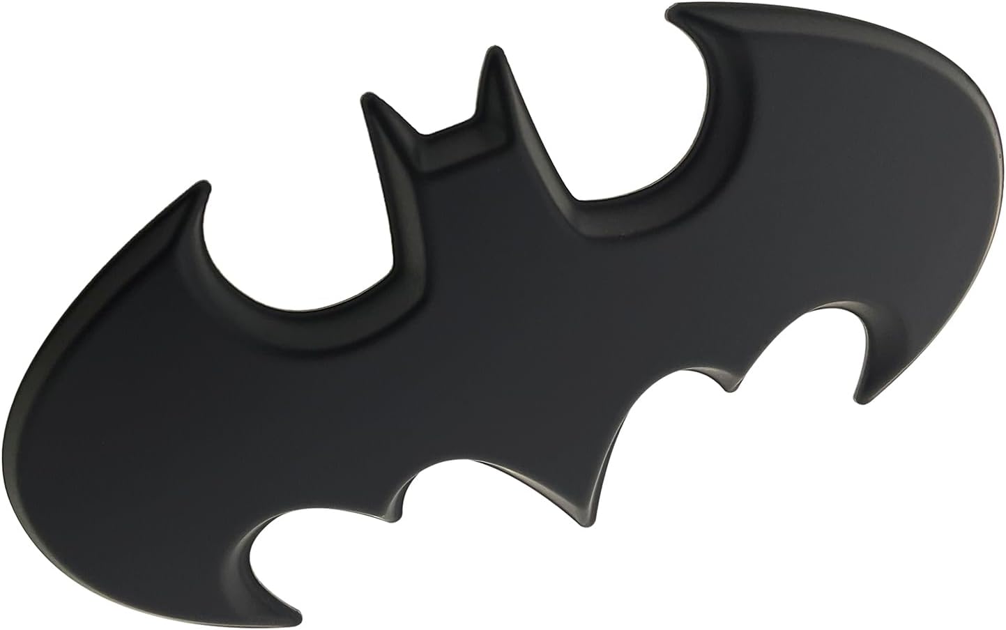 Fan Emblems Batman Car Emblem - 1989 Batwing Batarang Symbol 3D Auto Badge - Color: Matte Black - Size: 3.8 x 1.8 x 0.2 inches - Officially Licensed DC Car Accessories