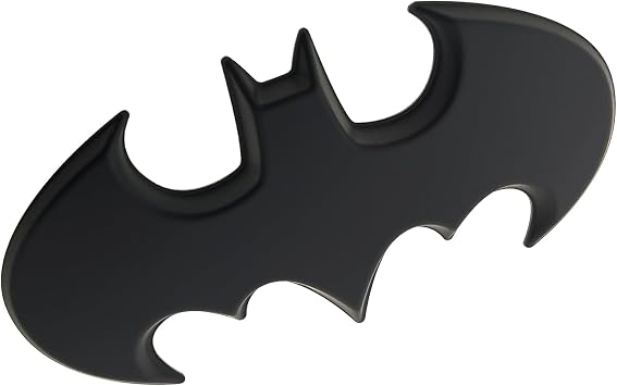 Fan Emblems Batman Car Emblem - 1989 Batwing Batarang Symbol 3D Auto Badge - COLOR Matte Black - Size 3.8 x 1.8 x 0.2 inches - Officially Licensed DC Car Accessories