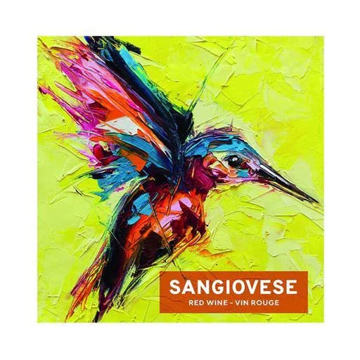 SANGIOVESE WINE BOTTLE LABELS Pack of 50 Flying Bird Design Removable Self-Adhesive and Easy to Peel Off