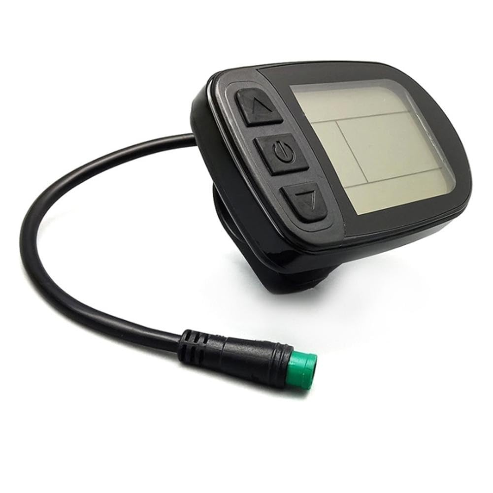Elektrofahrrad LCD Meter KT-LCD5 für KT Controller, 24V 36V 48V Display Bildschirm, 5-poliger Stecker 210mm Draht Schwarz